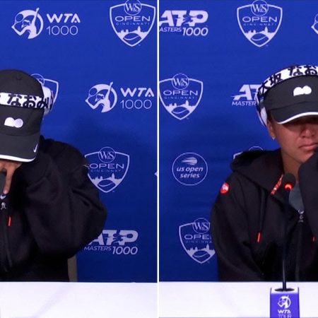 Naomi Osaka left the press conference for a few minutes but also returned  to complete the news conference in Cincinnati