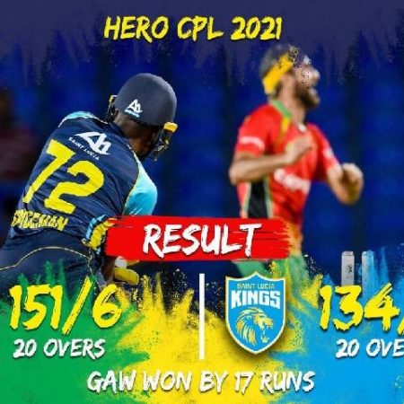GAW moved back into the top four of the 2021 Hero Caribbean Premier League table with a 17-run victory over the SLK