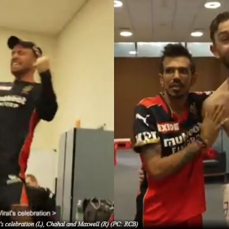 AB de Villiers imitate Virat Kohli’s celebration, Chahal copies Maxwell’s catch in the RCB dressing room in the IPL 2021