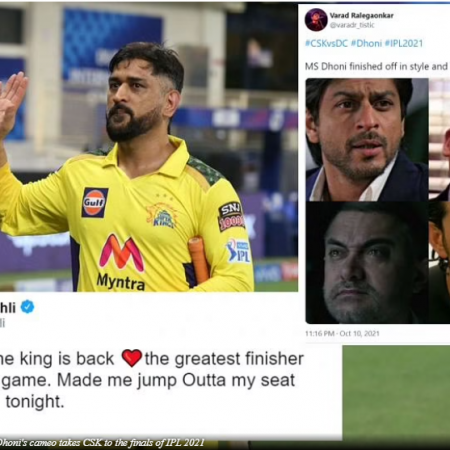 Twitter erupts as MS Dhoni’s cameo takes CSK to the finals of IPL 2021