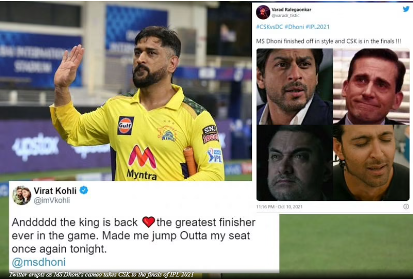 Twitter erupts as MS Dhoni’s cameo takes CSK to the finals of IPL 2021