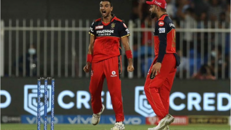 Harshal Patel struck twice against the KKR to equal Dwayne Bravo’s record for most wickets in IPL 2021 season