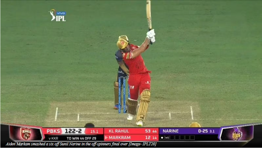 Sanjay Manjrekar says “Aiden Markram’s six off Narine came at a crucial point for Punjab” in the IPL 2021