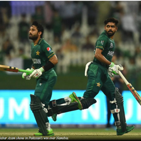 Pakistan started slowly after opting to bat against Namibia in the 2021 T20 World Cup