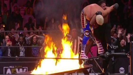 Best of 2021: WWE and AEW’s craziest minutes, from a flaring table to a fireball