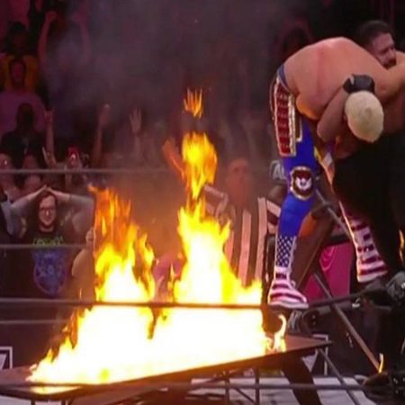 Best of 2021: WWE and AEW’s craziest minutes, from a flaring table to a fireball