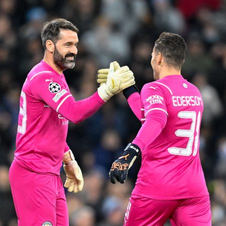 Champions League: As Man City advances to the quarter-finals, Scott Carson makes a rare appearance.