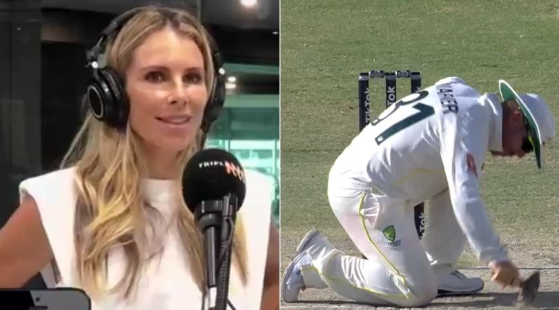 David Warner tries to restore the Karachi pitch, but his wife Candice wishes he’would do this more around the house.’