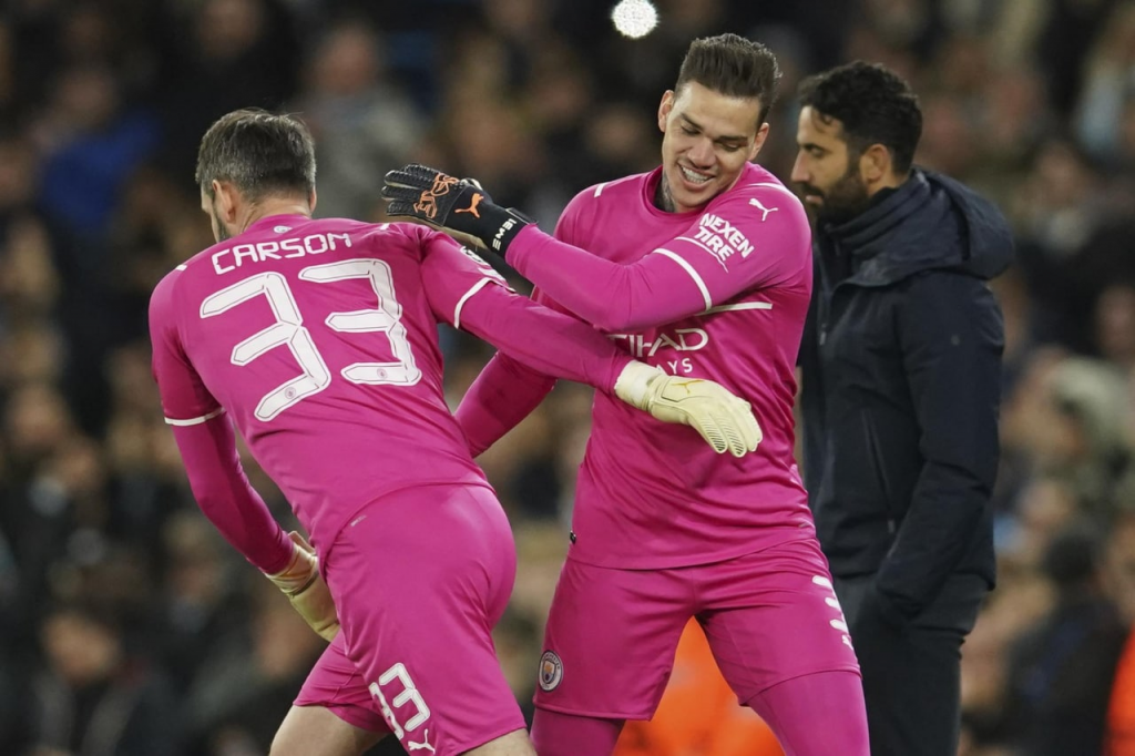 Champions League: As Man City advances to the quarter-finals, Scott Carson makes a rare appearance.