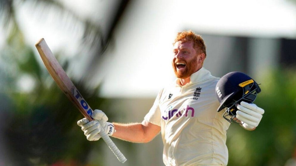 Jonny Bairstow’s ton leads England’s comeback against the West Indies from 48-4 to 268-6.