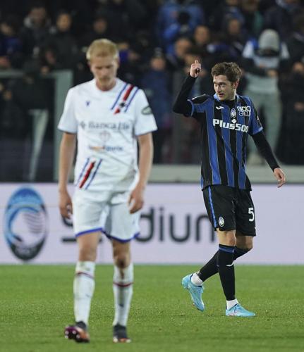 After scoring for Atalanta, a Russian player does not celebrate.