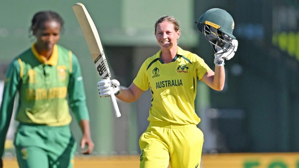 South Africa’s unbeaten run comes to an end with Meg Lanning’s 15th ODI century.