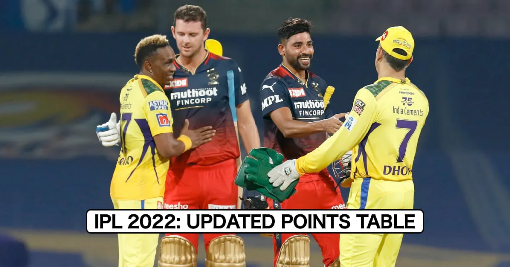 IPL 2022 Points Table Update: CSK vs RCB Match 22: Latest Orange Cap, Purple Cap Lists
