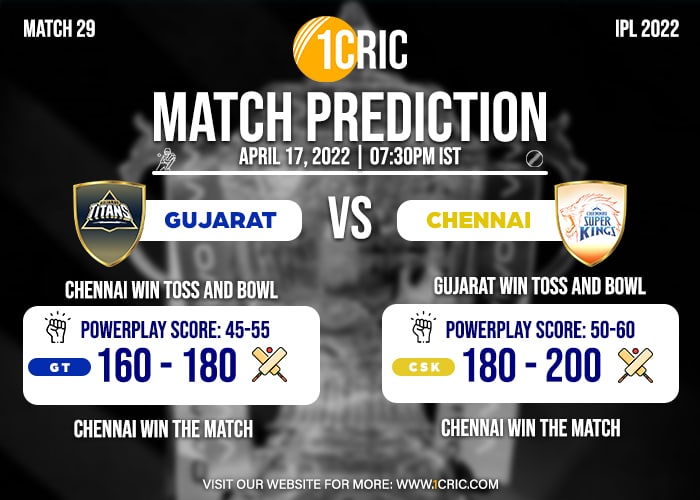 Prediction: Match 29 of the IPL 2022, GT against CSK for the match In today’s IPL encounter between GT and CSK, who will win?