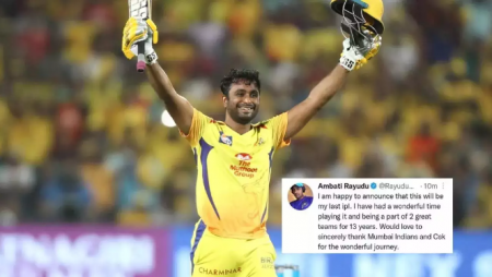 “Not Retiring,” says CSK CEO after Ambati Rayudu deletes his “This Will Be My Last IPL” tweet.