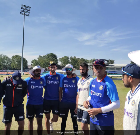 Rahul Dravid, India’s head coach, arrived in Leicester ahead of the rescheduled test against England.