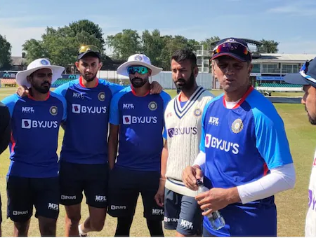 Before the tour game against Leicestershire, Team India “sweats it out in nets.”