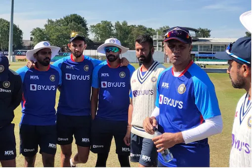 Before the tour game against Leicestershire, Team India “sweats it out in nets.”