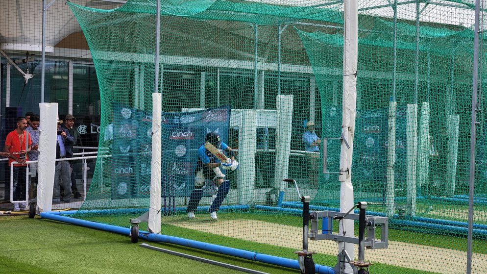 The BCCI has tweeted photos of Virat Kohli warming up in the nets ahead of the second ODI against England.