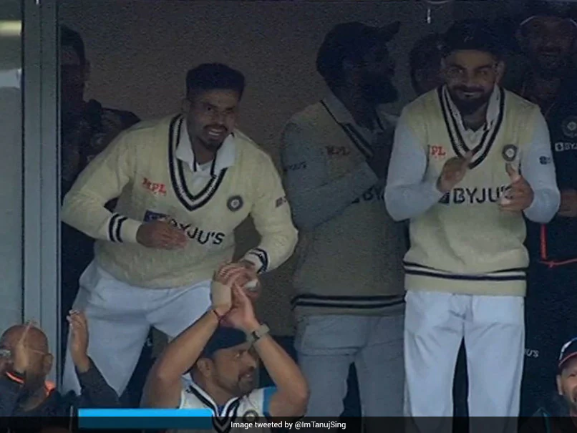 On Day 2 of England vs India 5th Test, Kohli reacts as Bumrah tears into Stuart Broad.