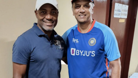 Brian Lara Meets Rahul Dravid In Port Of Spain