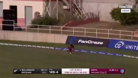 Hayden Walsh Junior stuns Kane Williamson in the first T20I between the West Indies and New Zealand.