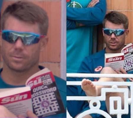 David Warner was caught doing crossword puzzles while sitting on Lord’s balcony