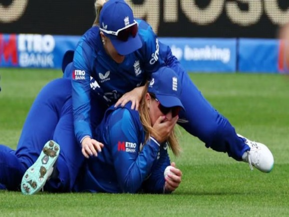 Phoebe Litchfield’s debut ODI innings is over thanks to Sophie Ecclestone’s one-handed miracle.