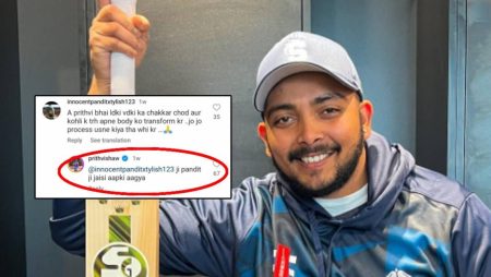 Viral response from Prithvi Shaw to an online troll who body shamed him