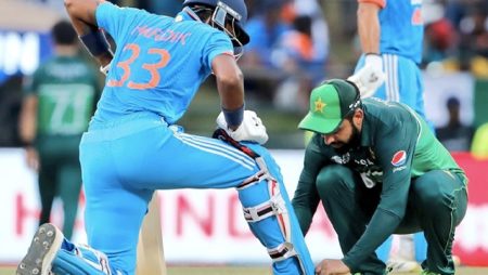 Shadab Khan ties Hardik Pandya’s shoelace, the spirit of cricket shows through.