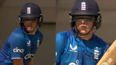 Sam Curran bats while wearing sunglasses.