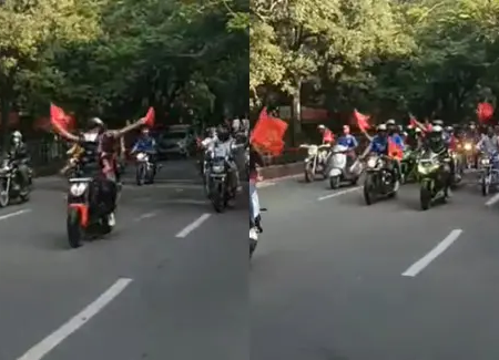 Fans organise bike show ahead of RCB’s crucial clash against CSK