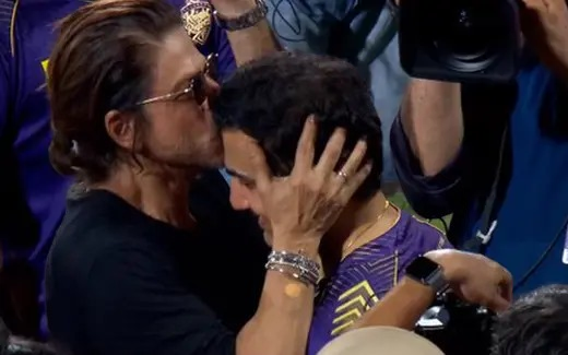 Watch: Shah Rukh Khan gives Gautam Gambhir a kiss on his forehead to commemorate KKR’s IPL victory